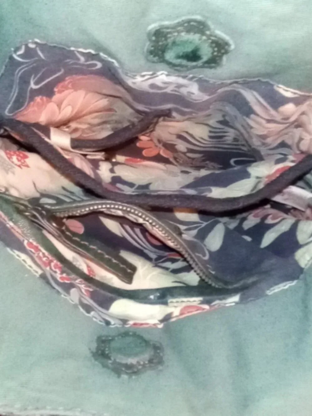 Lucky Brand Green Italian Lamb Leather Rocken Ruffles Tote